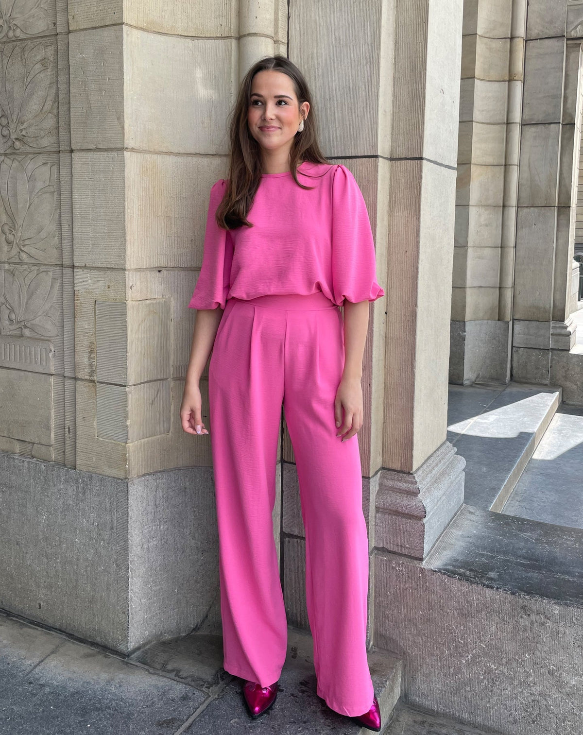 JULIE PUFF SLEEVE TOP ROZE