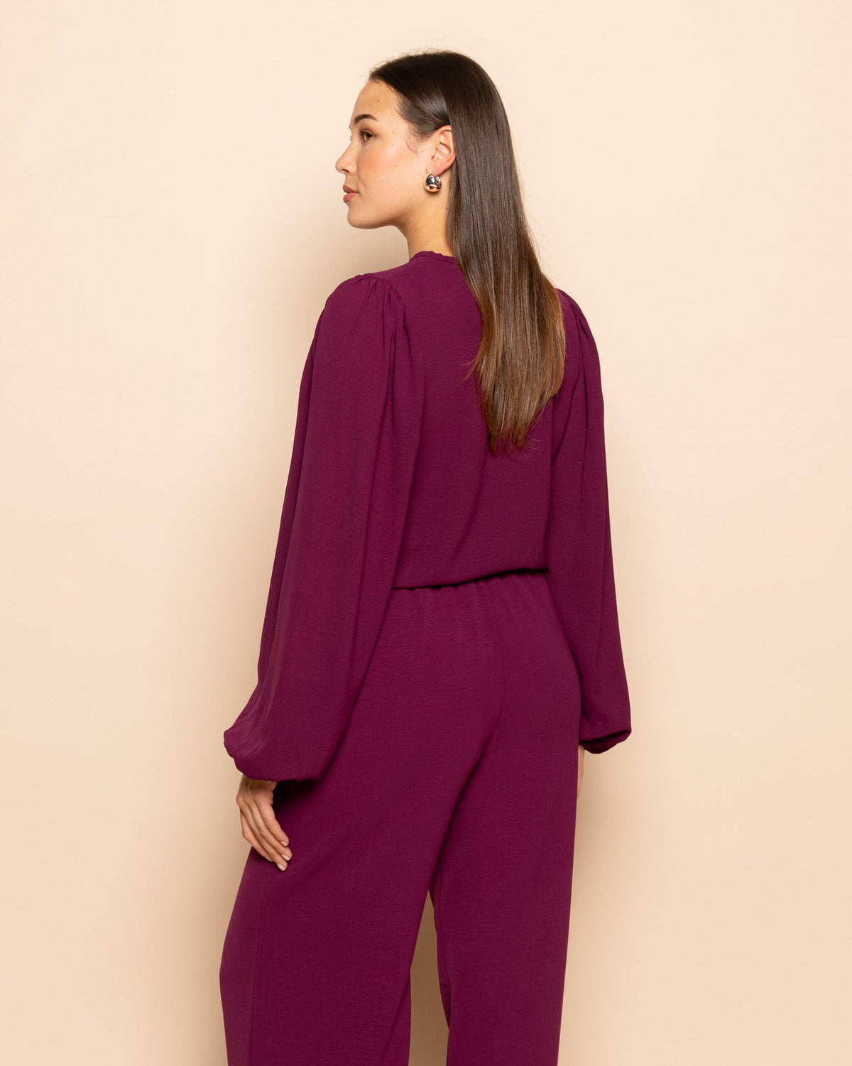 JULIE PUFF LONG SLEEVE TOP CHERRY