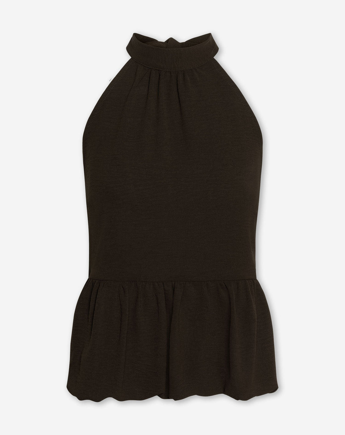 JULIE HALTER BUBBLE HEM TOP CHOCOLADEBRUIN