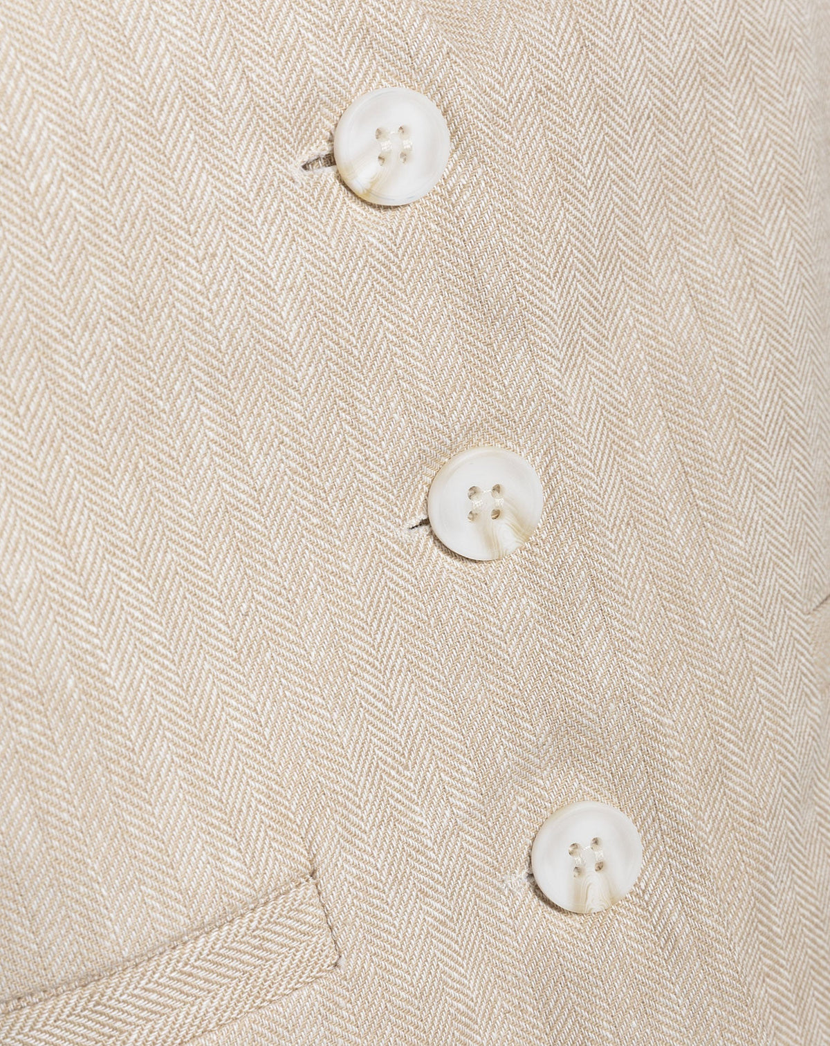 LIZZIE LINEN OPEN BACK GILET BEIGE