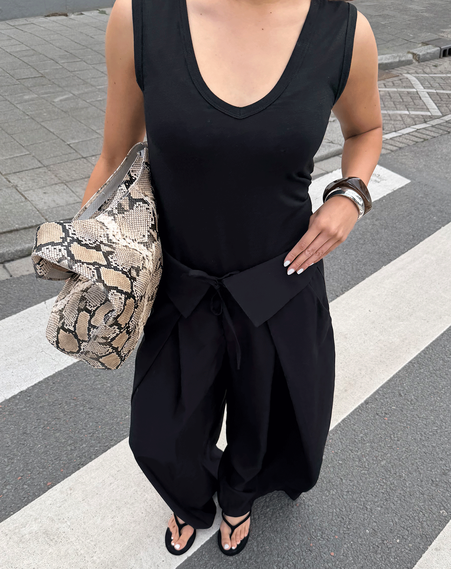 YASMIN OVERLAP PANTALON ZWART
