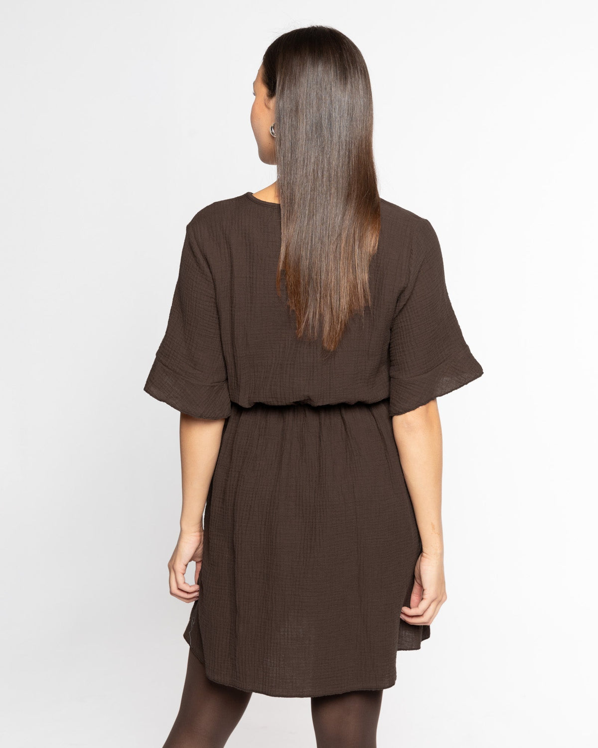 SYLVIE MOUSSELINE DRESS BRUIN