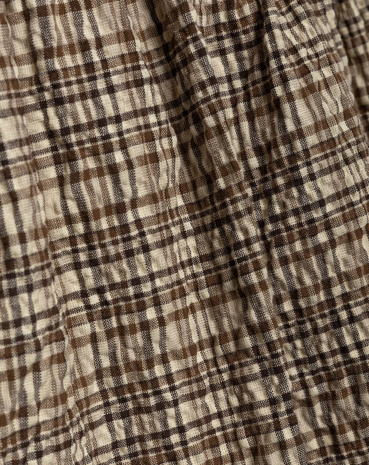 CHECK BUBBLE HEM SKIRT BRUIN