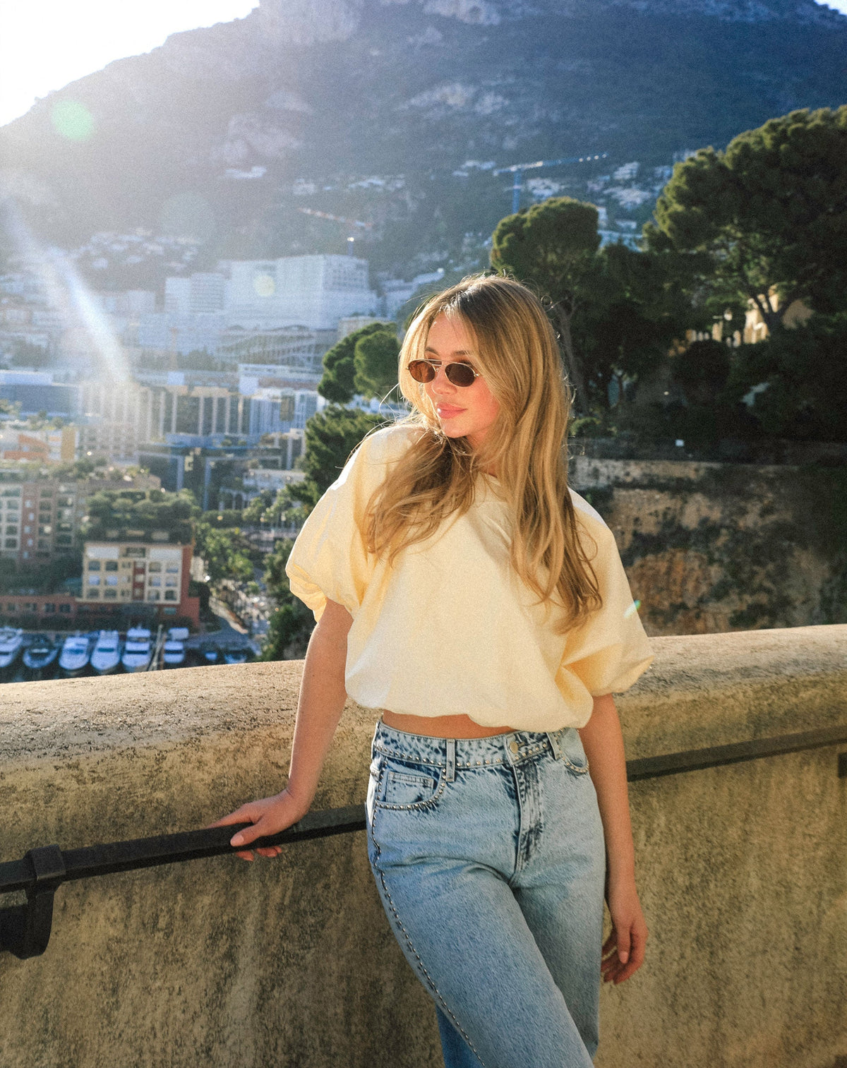 CHARLEY BUBBLE HEM TOP BOTERGEEL