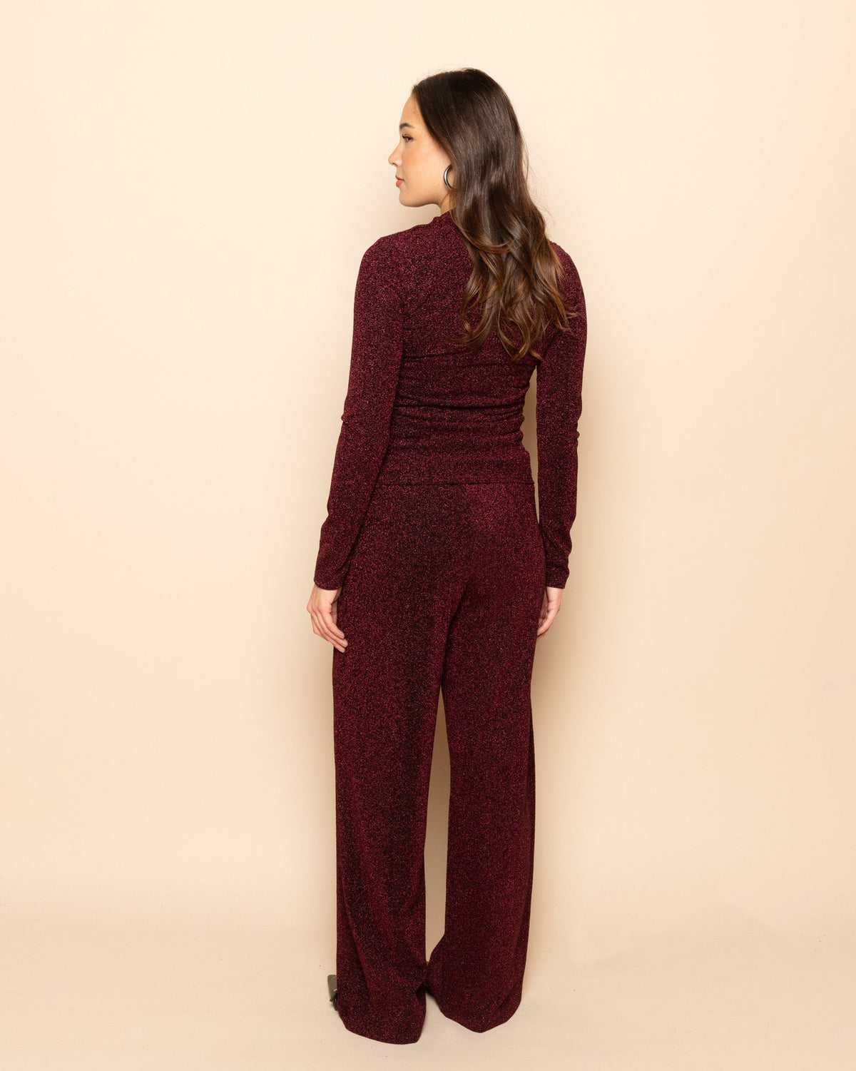 JOANY GLITTER PANTALON TALL BURGUNDY