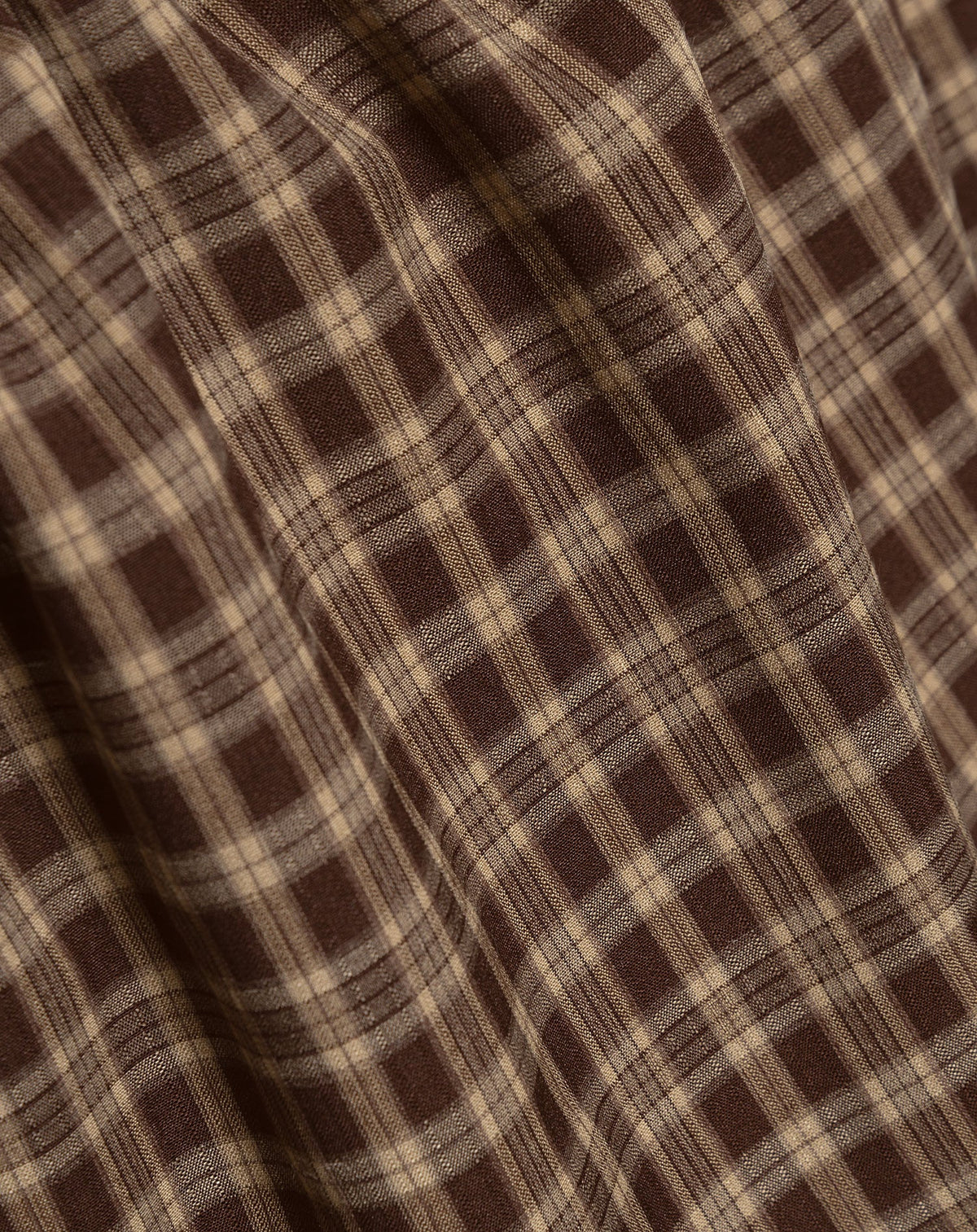 ISAYA CHECK BUBBLE HEM SKIRT BRUIN