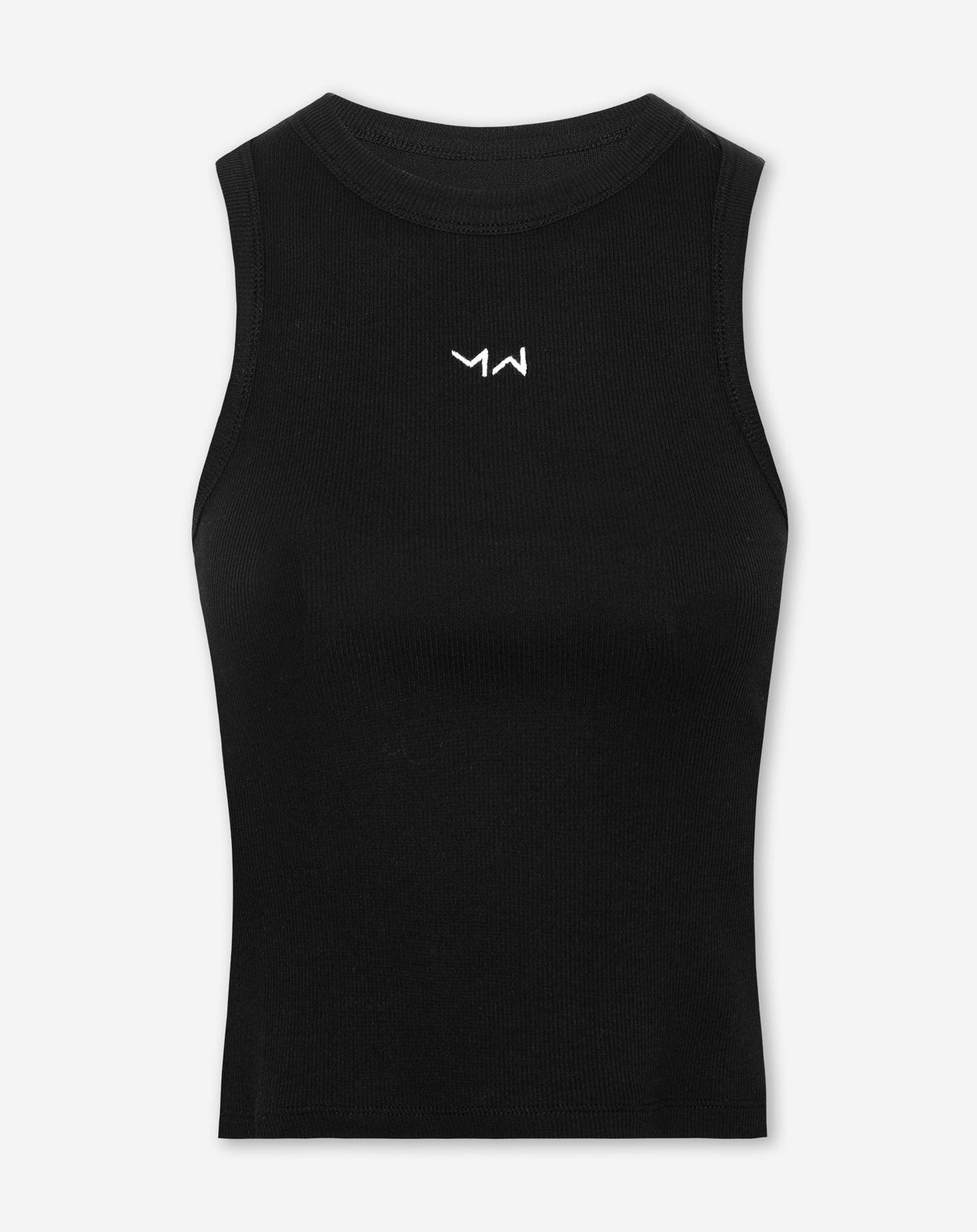 RACERBACK EMBROIDERY TOP ZWART