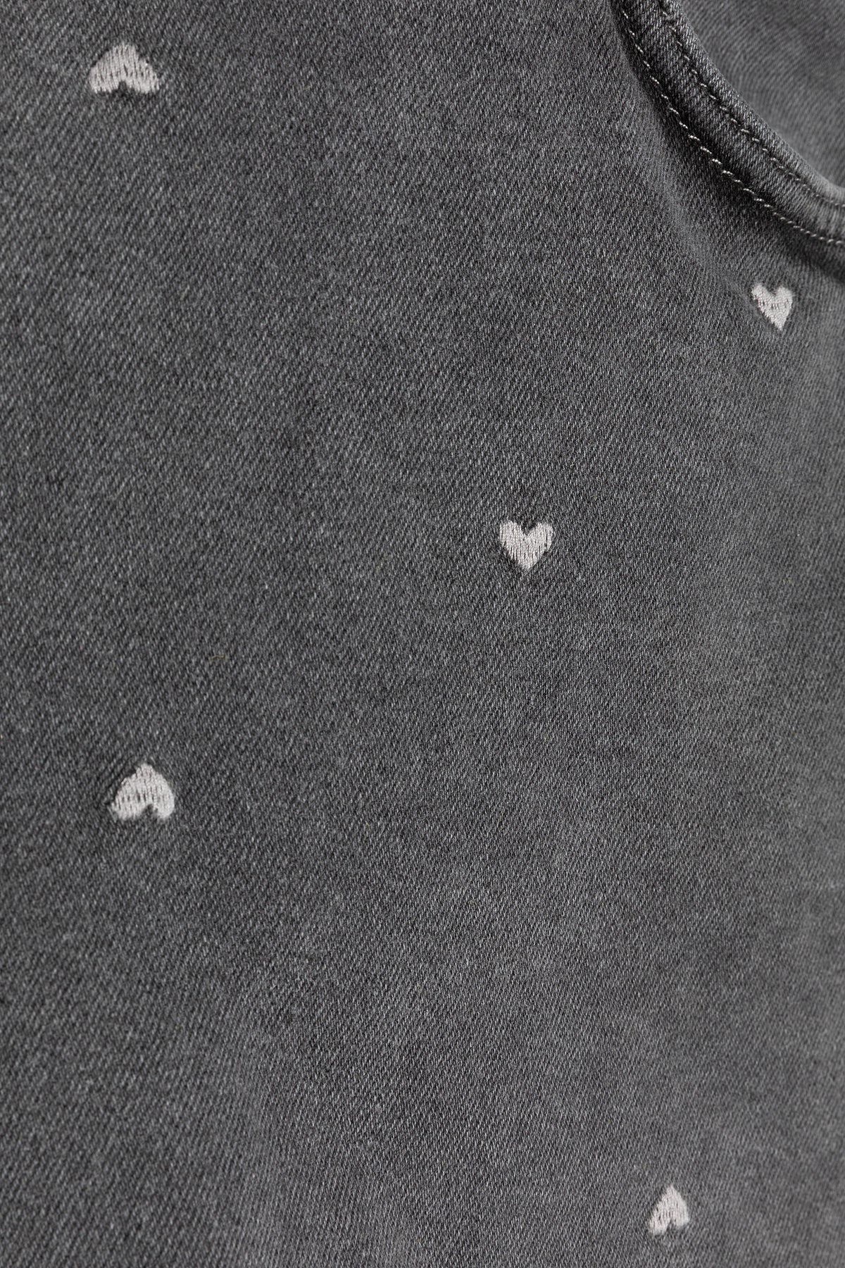 HEART DENIM SKORT LICHTGRIJS