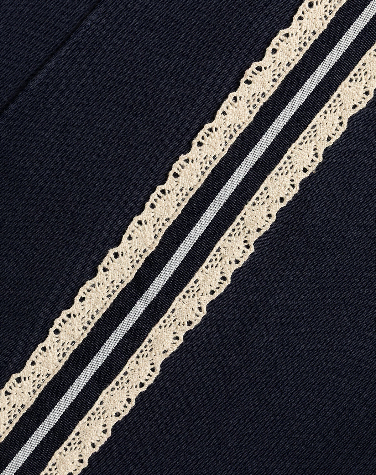 WIDE LEG LACE TAPE SWEAT PANTS MARINEBLAUW
