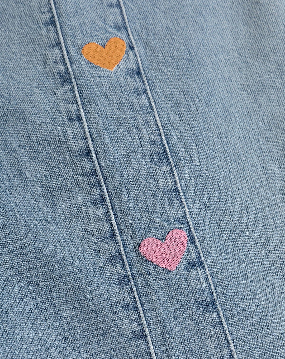 SIDE HEART WIDE LEG JEANS ORANJE ROZE