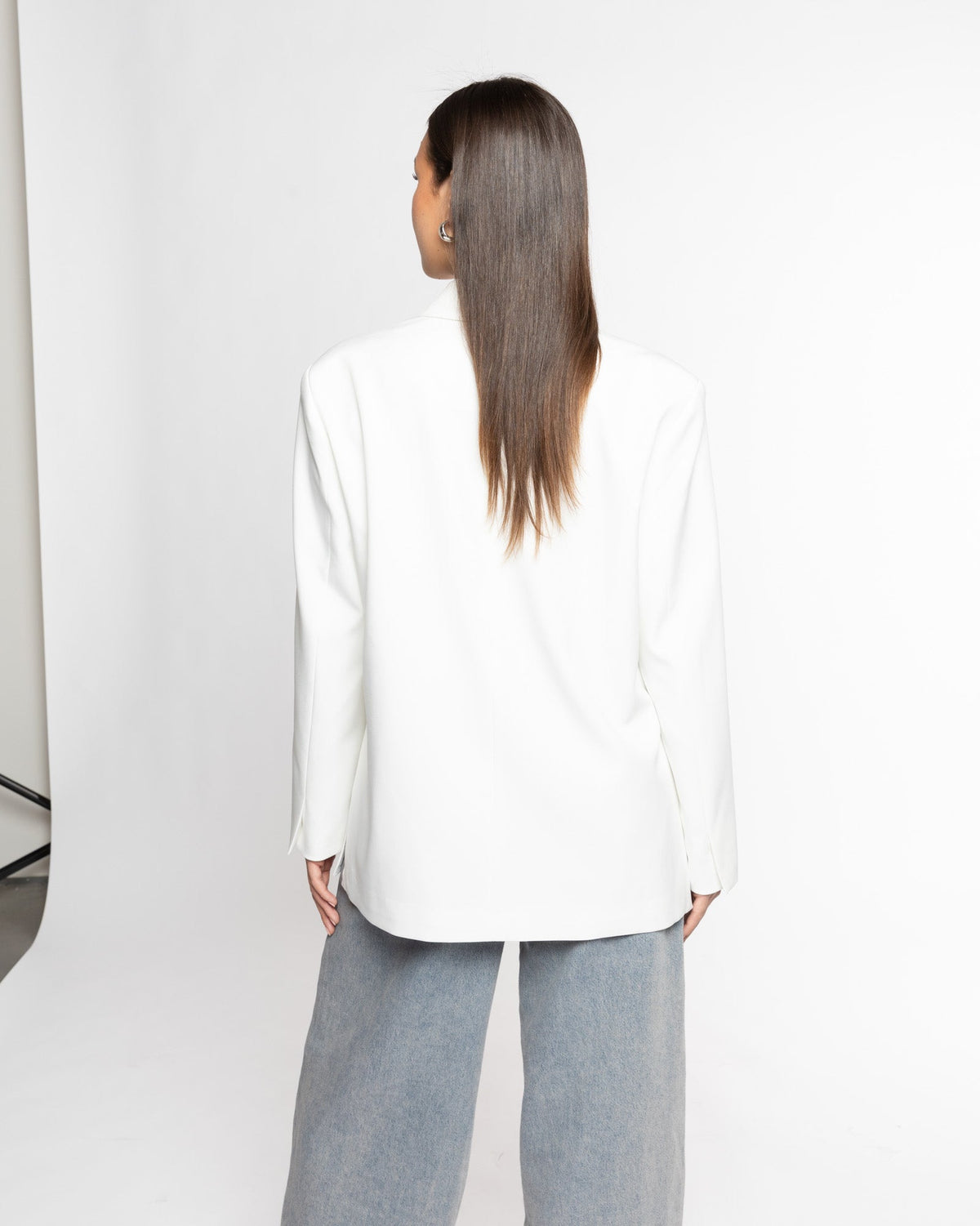 STEVIE OVERSIZED ASYMMETRIC BLAZER CRÈME