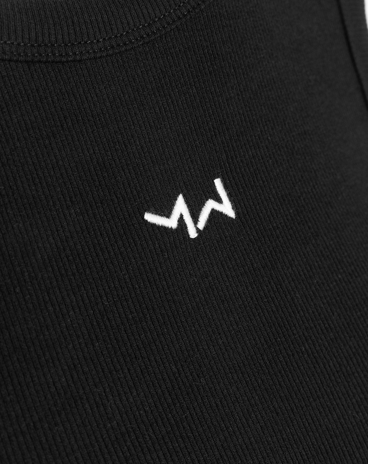 RACERBACK EMBROIDERY RIB TOP MATERNITY ZWART
