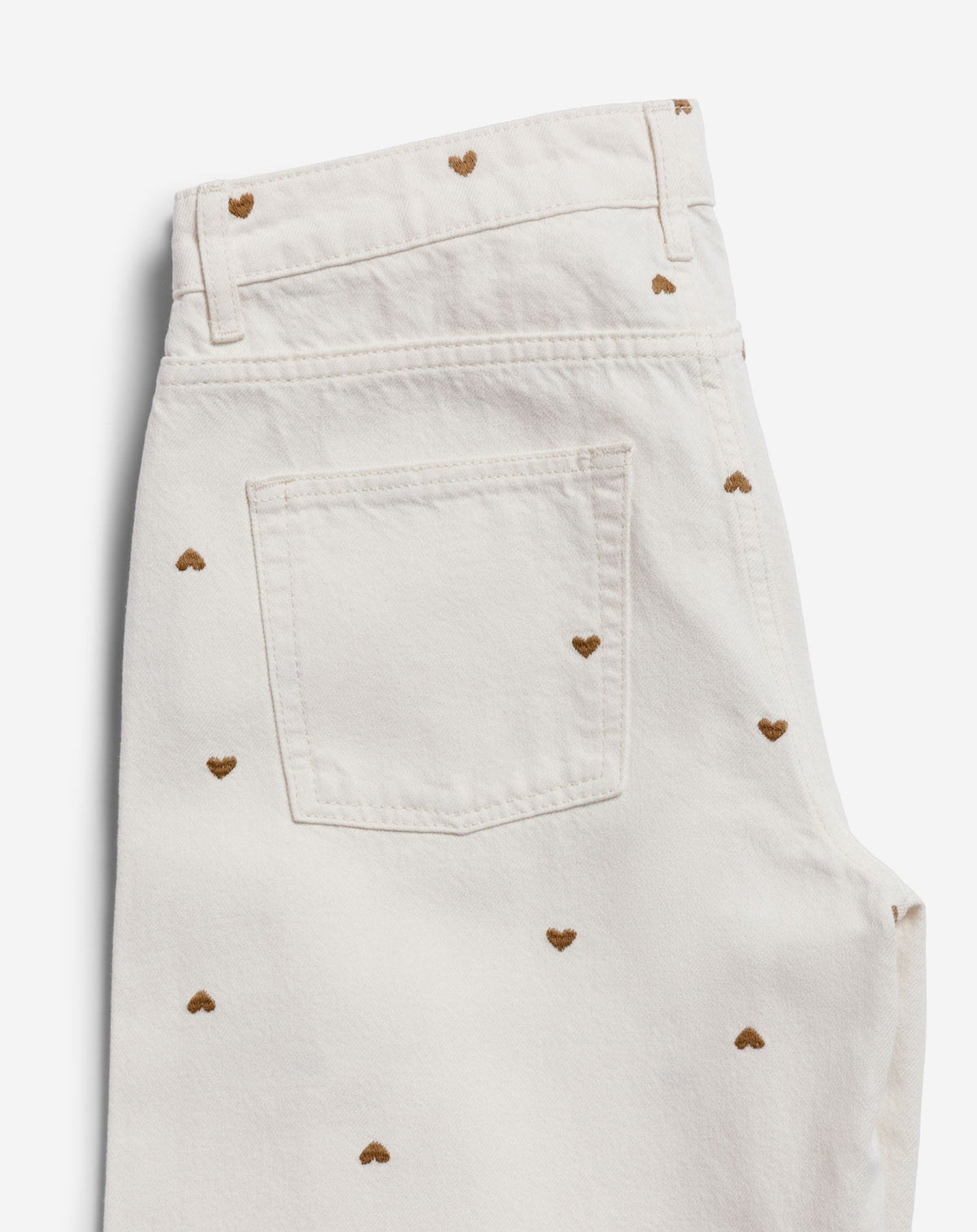 HEART WIDE LEG JEANS CRÈME