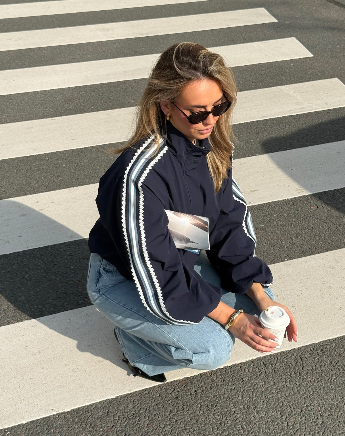 BEX TRACK JACKET DONKERBLAUW