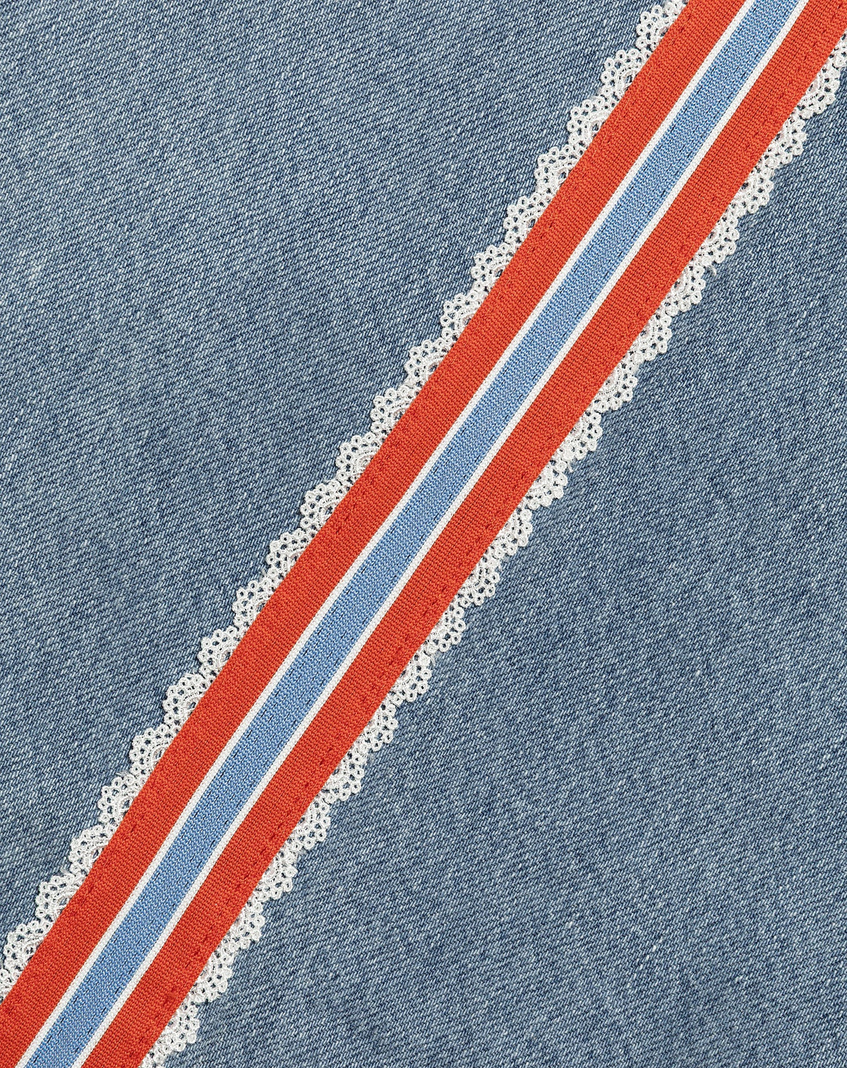 CROCHET TAPE WIDE LEG JEANS ORANJE