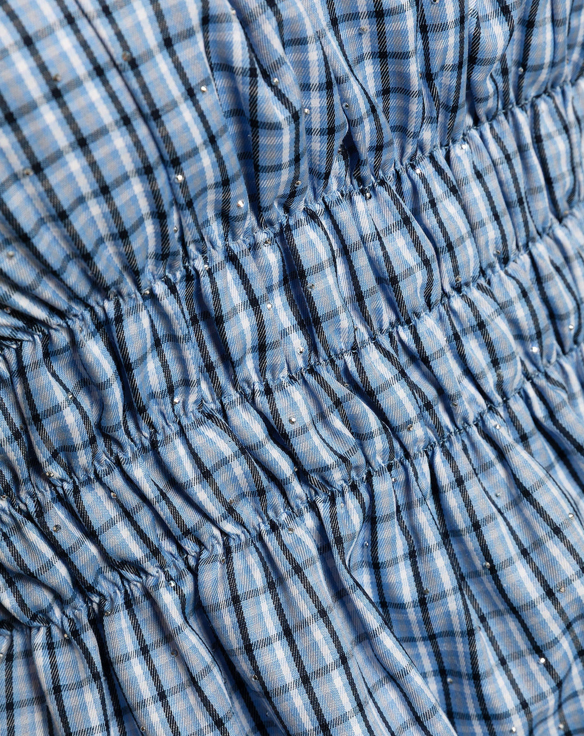 MAVIE CHECK STRAPLESS TOP BLAUW