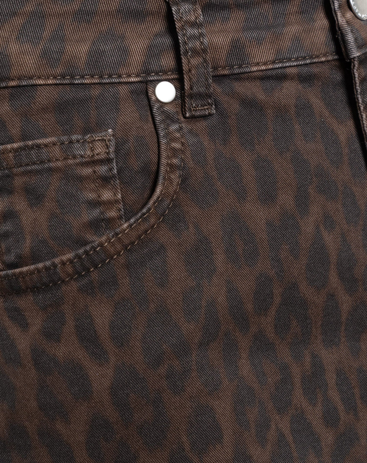 LEOPARD COMFORT WIDE LEG JEANS BRUIN