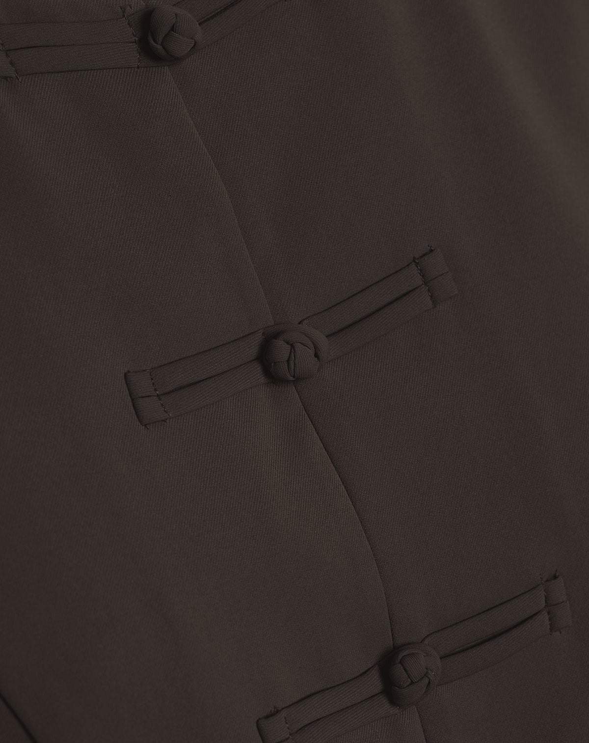 FLYNN MANDARIN GILET DONKERBRUIN