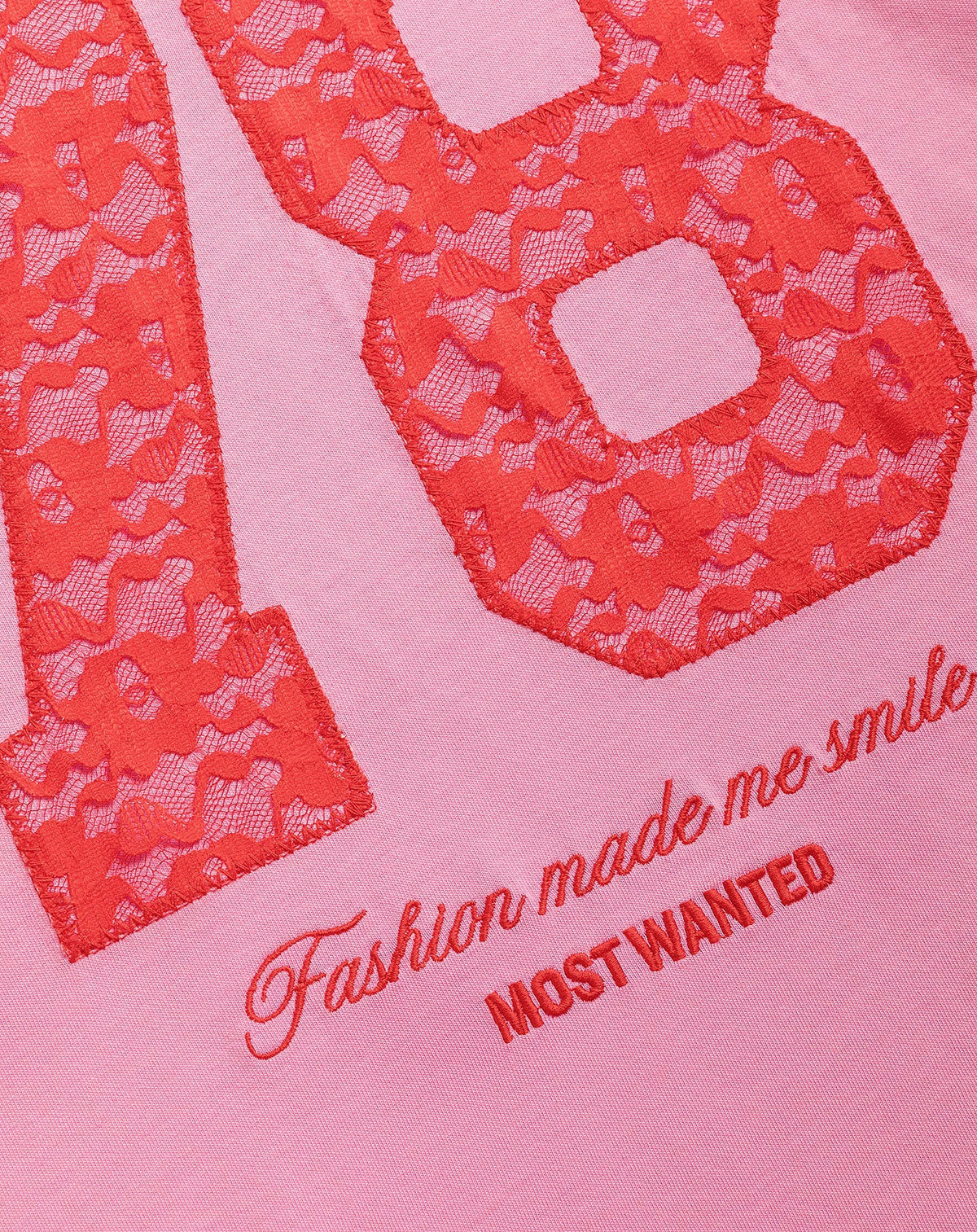 78 LACE OVERSIZED TEE ROZE