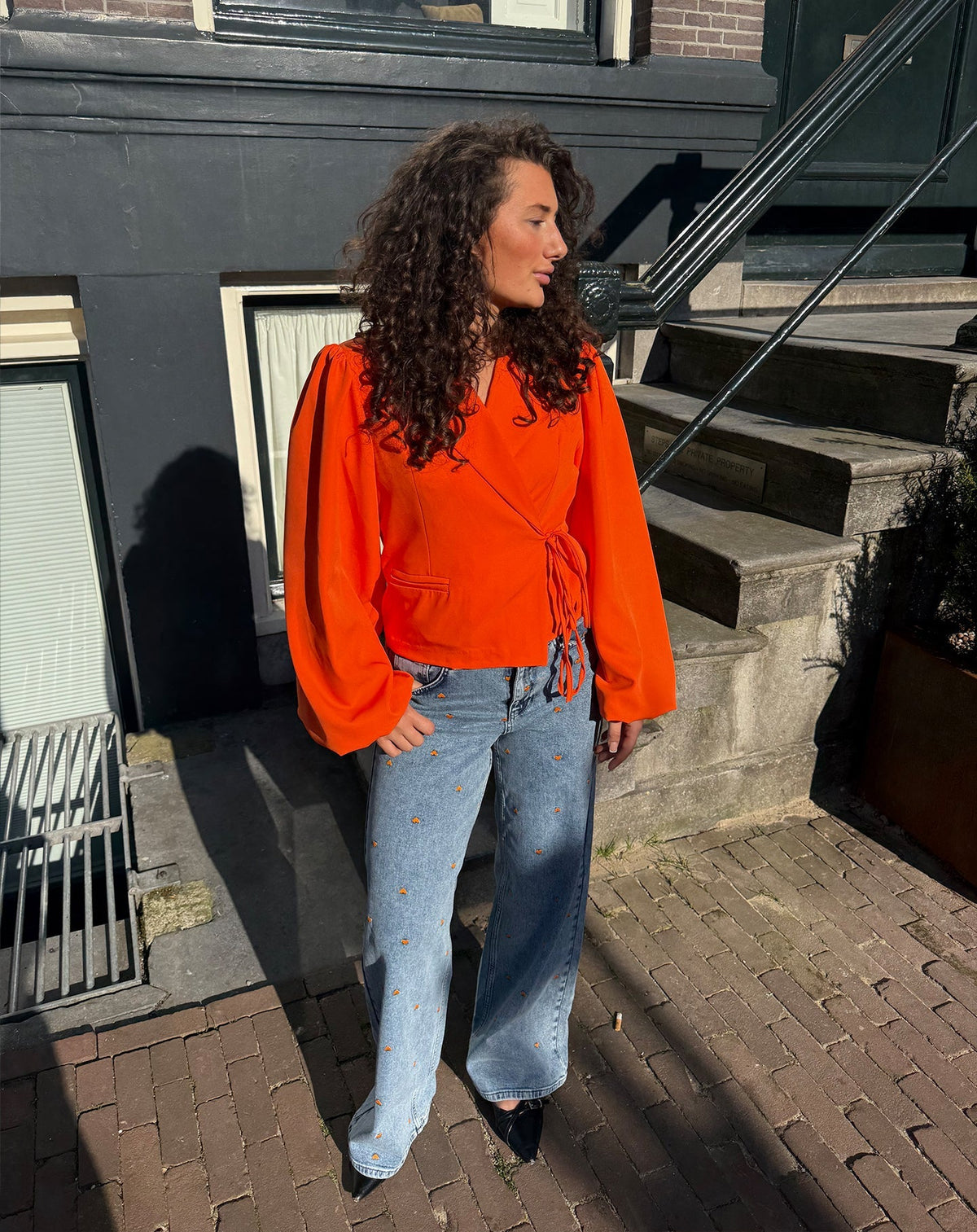 NOE WRAP BLAZER ORANJE