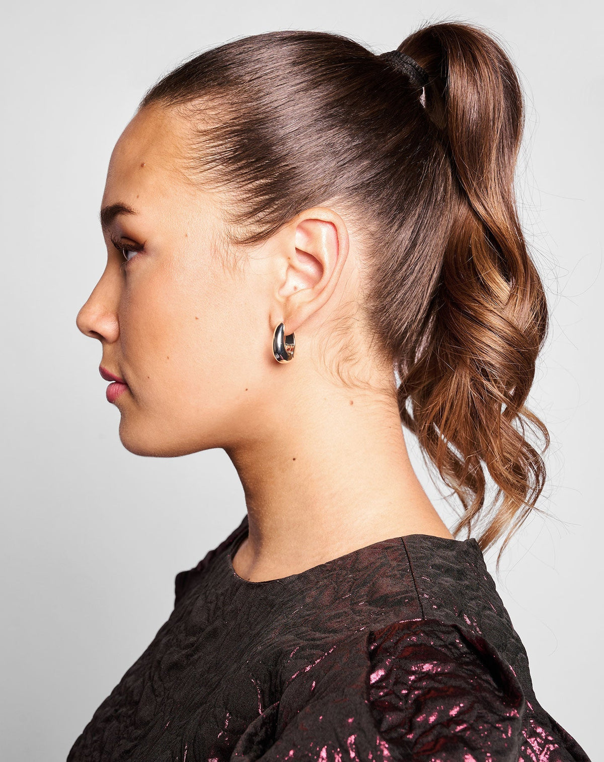 TEARDROP CHUNKY HOOP EARRINGS