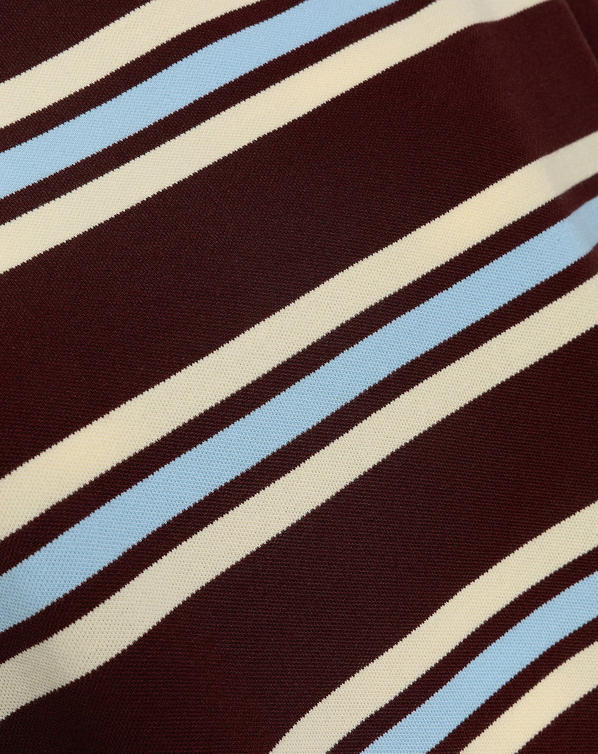 SHELLY STRIPED LONG SLEEVE OVERSIZED POLO BURGUNDY