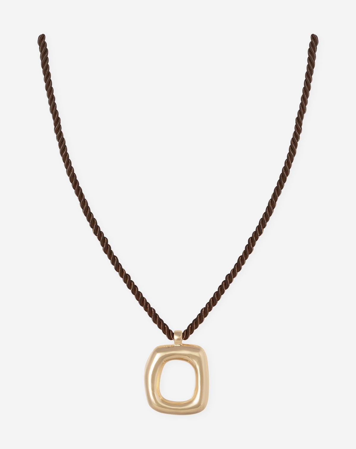 SQUARE CHARM CORD NECKLACE DONKERBRUIN