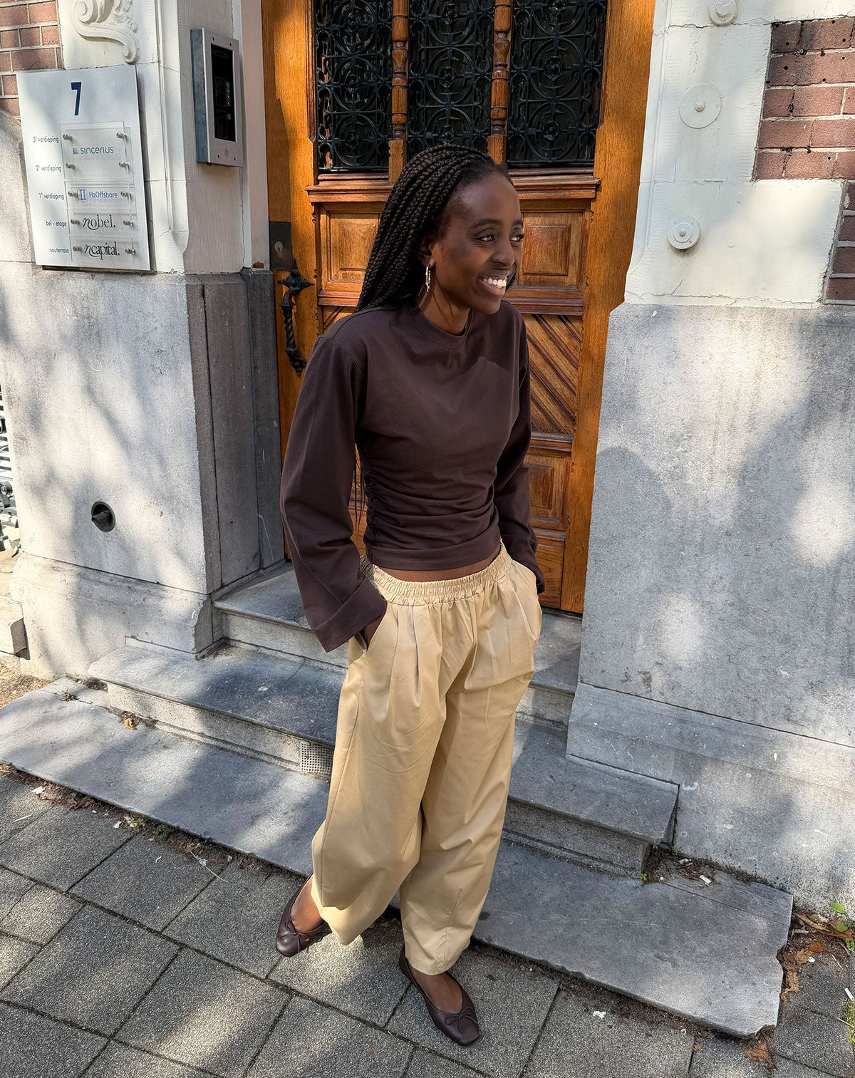 CALI BARREL PANTS BEIGE
