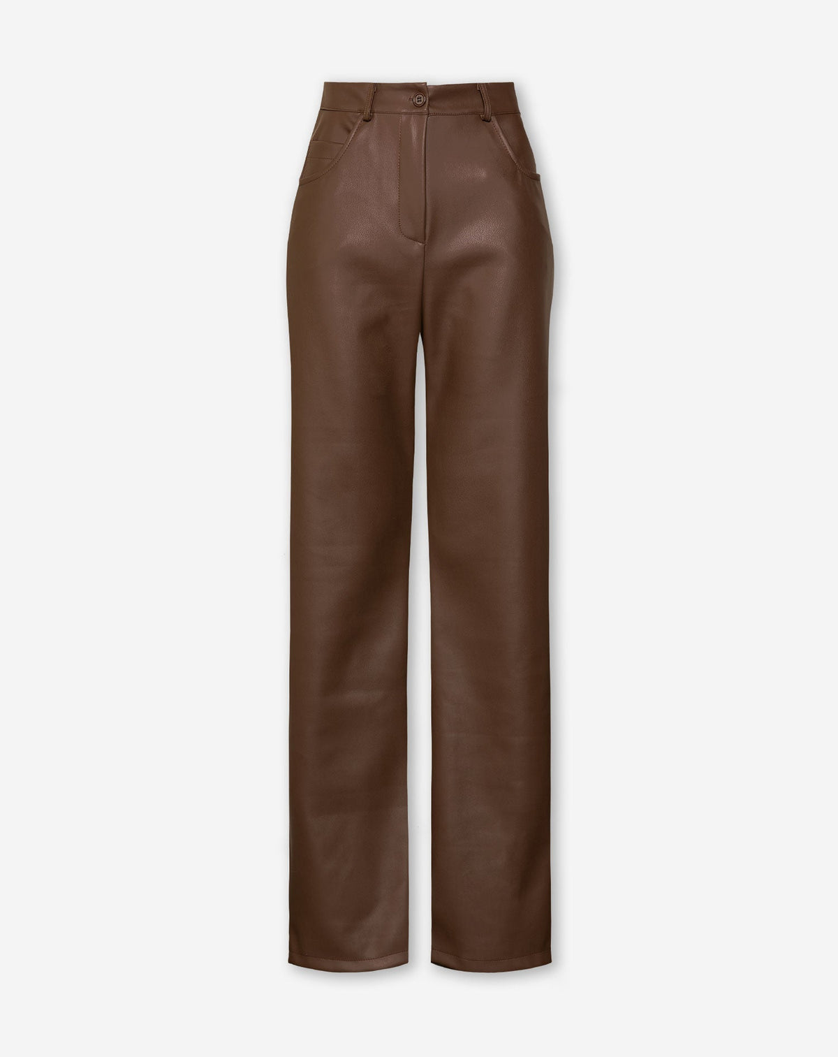 LEATHER STRAIGHT LEG PANTS BRUIN