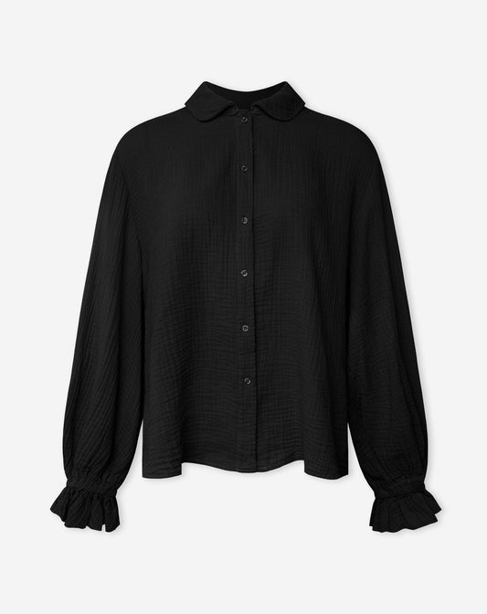 LUCIE MOUSSELINE BLOUSE ZWART