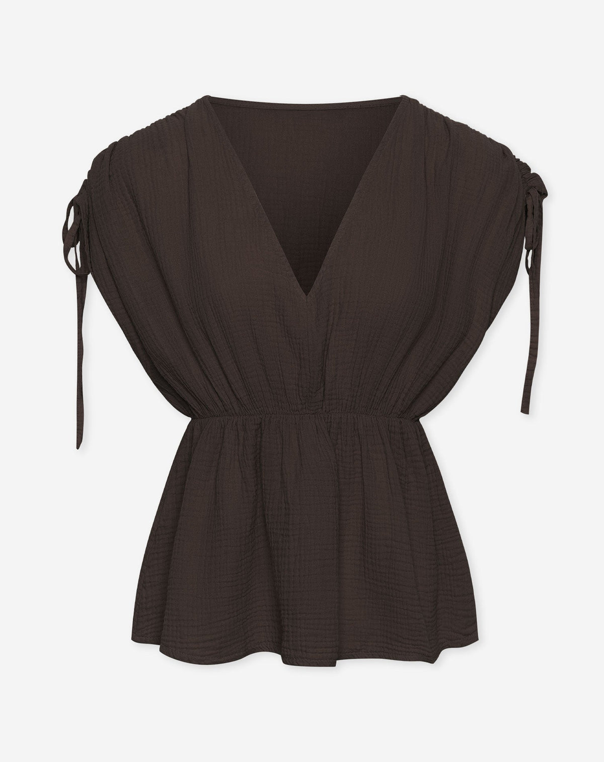 MOUSSELINE PEPLUM TOP BRUIN