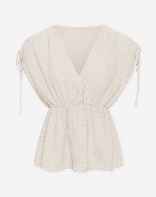 MOUSSELINE PEPLUM TOP ZAND