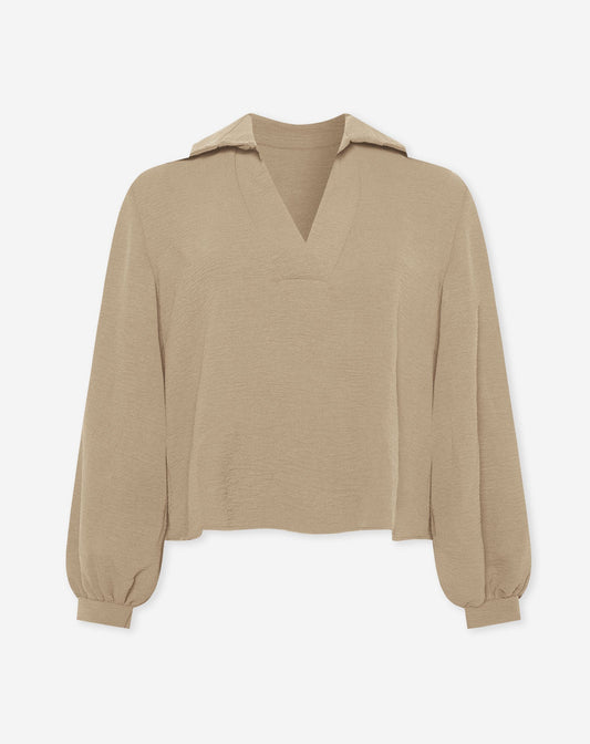 JULIE TOP DONKER BEIGE