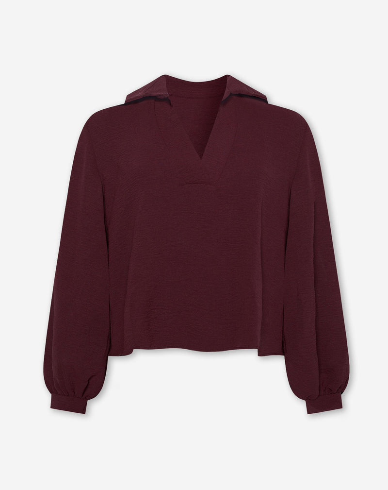 JULIE TOP DONKER BURGUNDY
