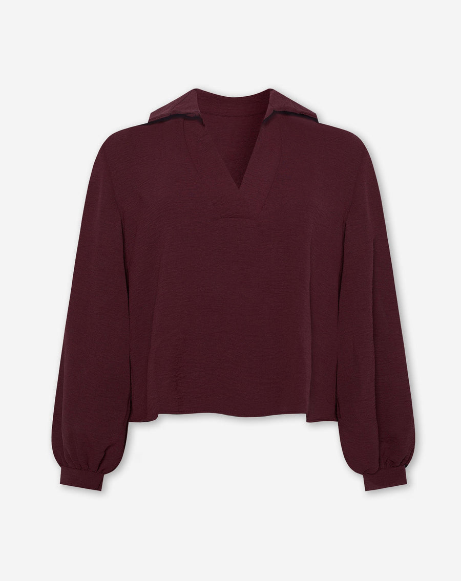 JULIE TOP DONKER BURGUNDY
