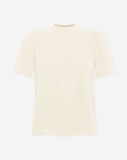 JULIE SHORT SLEEVE TOP LICHT BEIGE