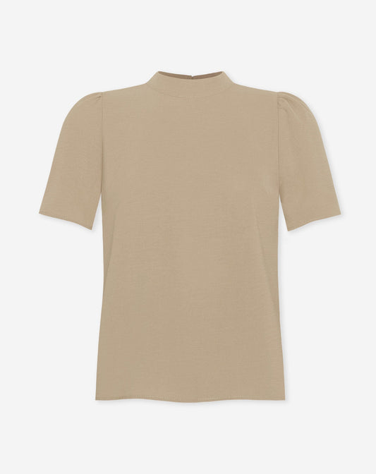JULIE SHORT SLEEVE TOP DONKER BEIGE