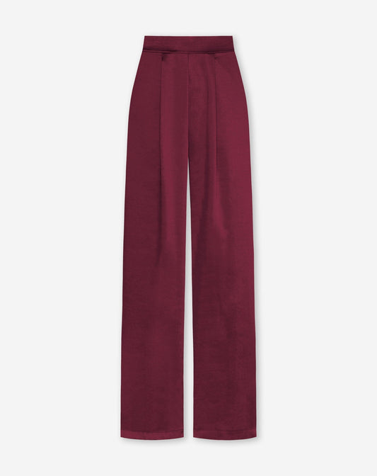 JULIE SATIN PANTALON BORDEAUX