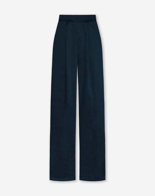 JULIE SATIN PANTALON TALL MARINEBLAUW