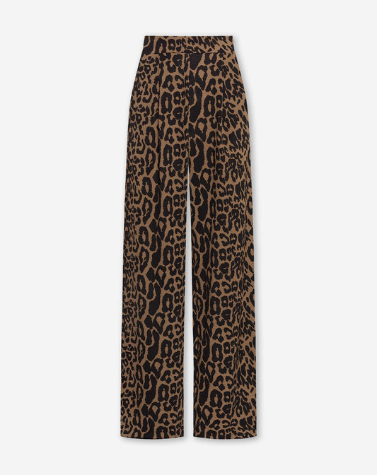 JULIE LEOPARD PANTALON ZWART