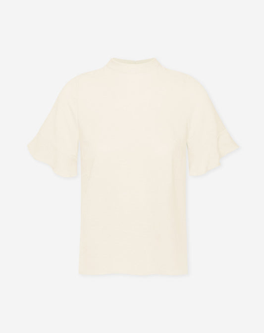 JULIE RUFFLE TOP LICHT BEIGE