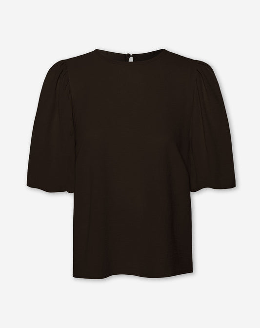 JULIE PUFF SLEEVE TOP CHOCOLADEBRUIN
