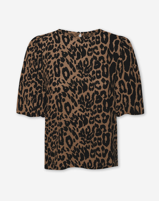 JULIE LEO PUFF SLEEVE TOP ZWART