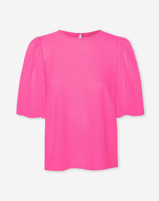JULIE PUFF SLEEVE TOP ROZE
