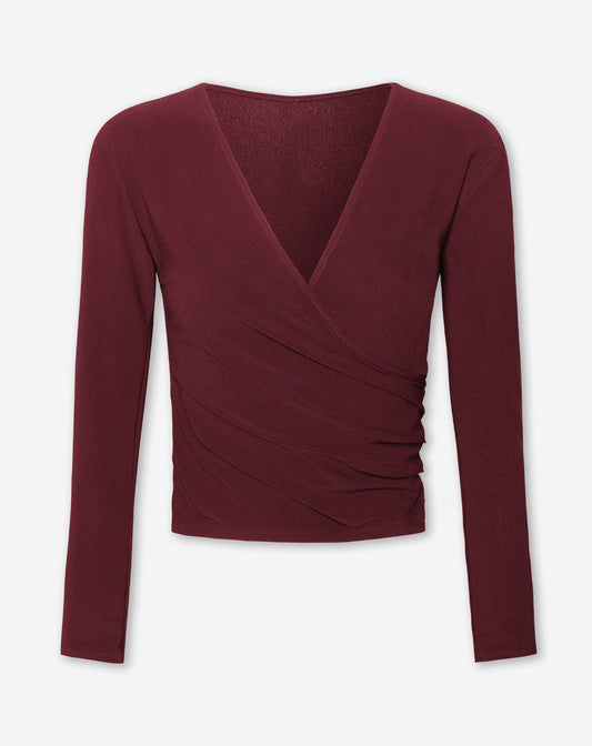 MARY WRAP TOP BURGUNDY