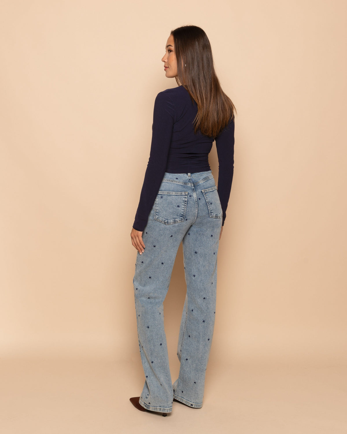 MARY WRAP TOP MARINEBLAUW