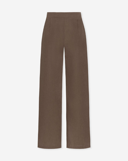 IZZY LINEN STRAIGHT LEG PANTS BRUIN