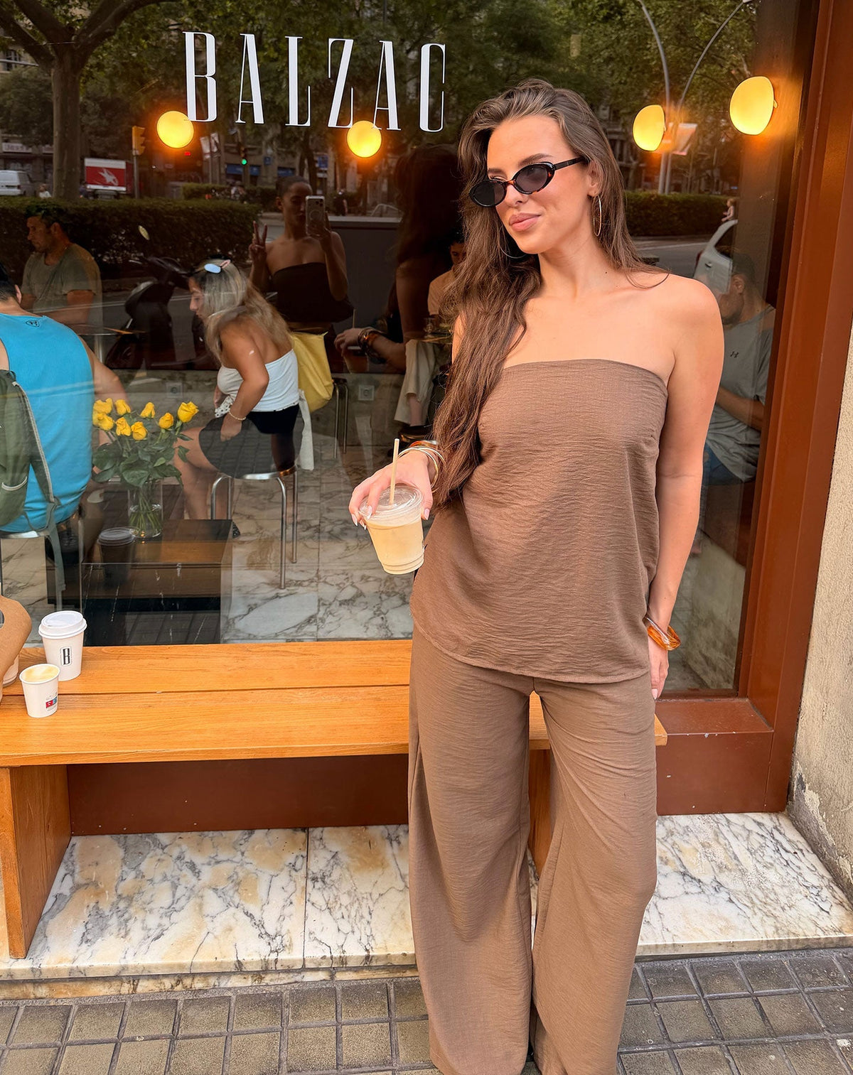 IZZY LINEN STRAIGHT LEG PANTS BRUIN