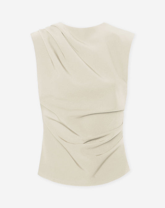 SOFIA RUCHED TOP BEIGE