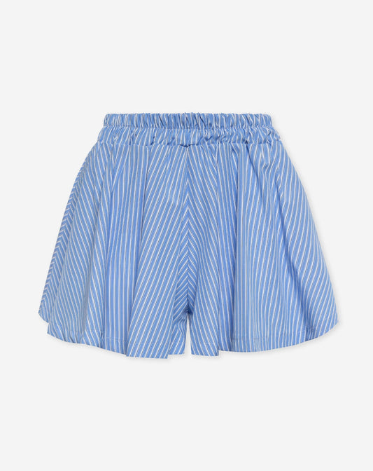 STRIPE RUFFLE SHORT BLAUW